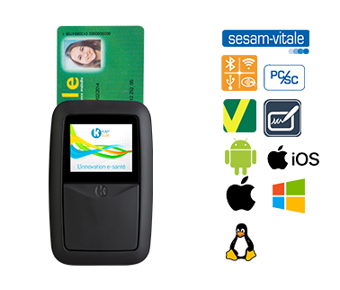 Lecteur kapelse de facture et d'accès à l'appli carte vitale depuis un smartphone