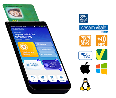 Lecteur sesam vitale pour les professionnels de santé en mobilité pour la facturation